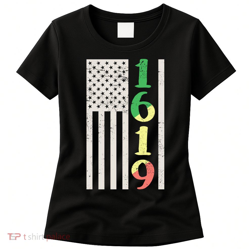 1619 Our Ancestors African American Pride Flag Women's T-Shirt