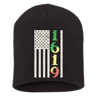 1619 Our Ancestors African American Pride Flag Short Acrylic Beanie