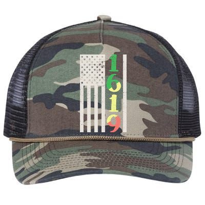 1619 Our Ancestors African American Pride Flag Retro Rope Trucker Hat Cap