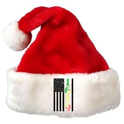 1619 Our Ancestors African American Pride Flag Premium Christmas Santa Hat