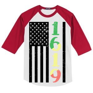 1619 Our Ancestors African American Pride Flag Kids Colorblock Raglan Jersey