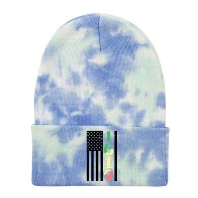 1619 Our Ancestors African American Pride Flag Tie Dye 12in Knit Beanie