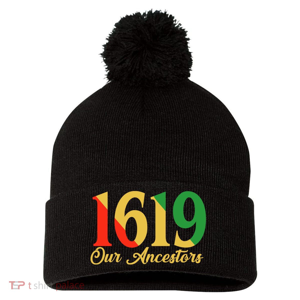 1619 Our Ancestors History Pom Pom 12in Knit Beanie