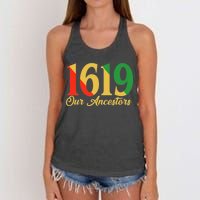 1619 Our Ancestors History Women's Knotted Racerback Tank