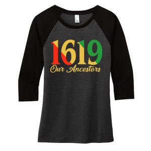 1619 Our Ancestors History Women's Tri-Blend 3/4-Sleeve Raglan Shirt