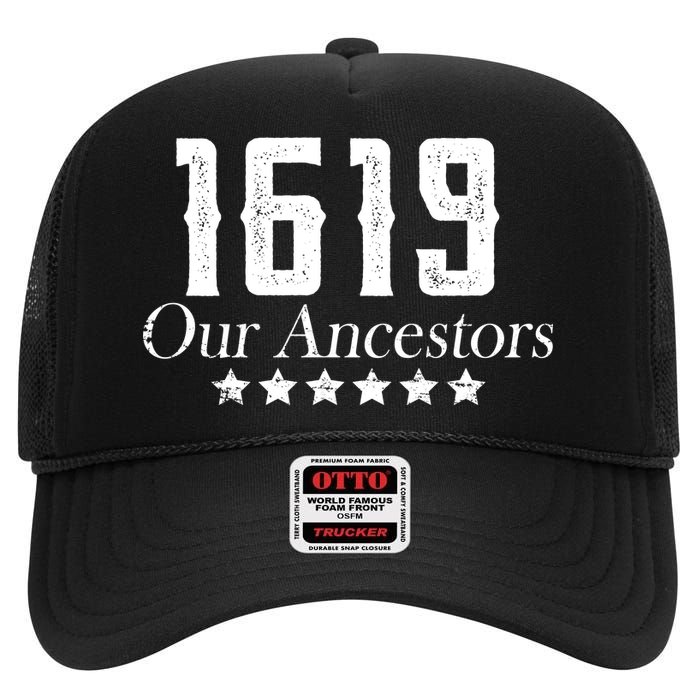 1619 Our Ancestors US Africa Past High Crown Mesh Back Trucker Hat