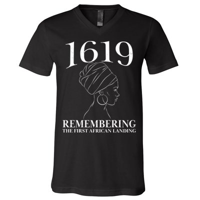 1619 Remembering the First African Landing V-Neck T-Shirt