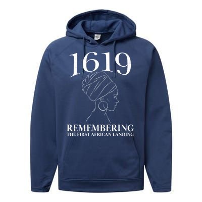 1619 Remembering the First African Landing Performance Fleece Hoodie