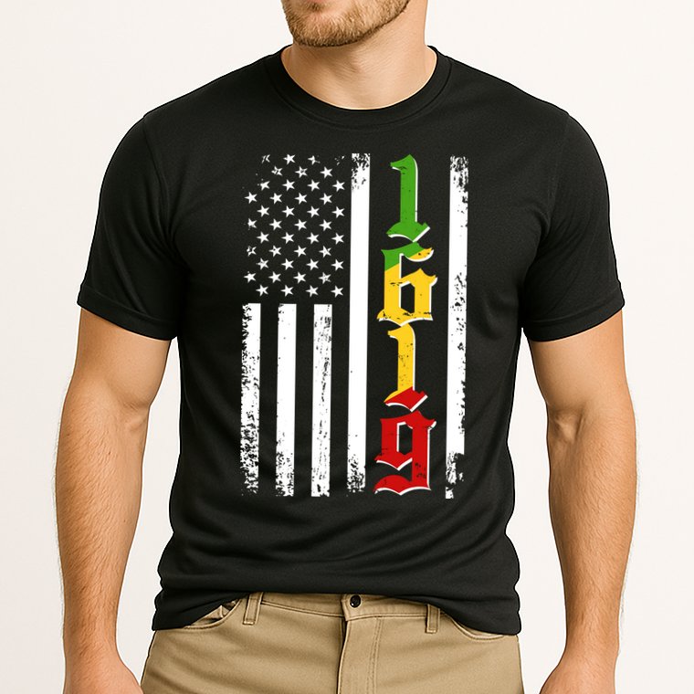 1619 US Flag African American Traditional Colors Cooling Performance Crew T-Shirt