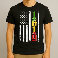 1619 US Flag African American Traditional Colors T-Shirt