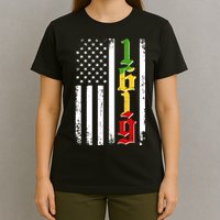 1619 US Flag African American Traditional Colors T-Shirt