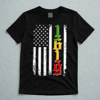 1619 US Flag African American Traditional Colors T-Shirt