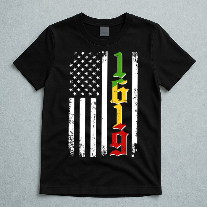 1619 US Flag African American Traditional Colors T-Shirt