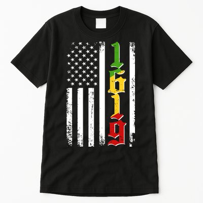 1619 US Flag African American Traditional Colors Tall T-Shirt