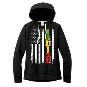 1619 US Flag African American Traditional Colors Women's Fleece Hoodie