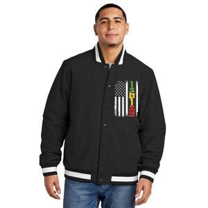 1619 US Flag African American Traditional Colors Insulated Varsity Jacket