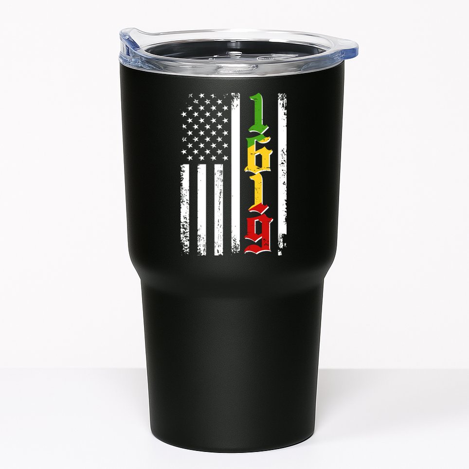 1619 US Flag African American Traditional Colors Tumbler