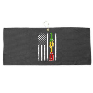 1619 US Flag African American Traditional Colors Large Microfiber Waffle Golf Towel