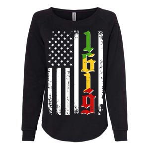 1619 US Flag African American Traditional Colors Womens California Wash Sweatshirt