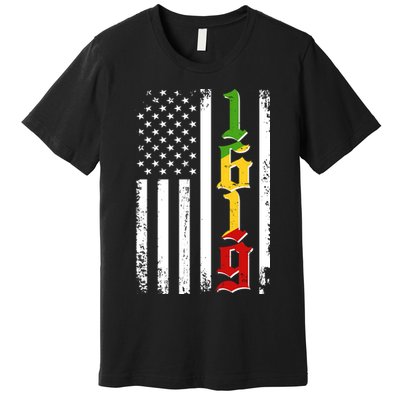 1619 US Flag African American Traditional Colors Premium T-Shirt