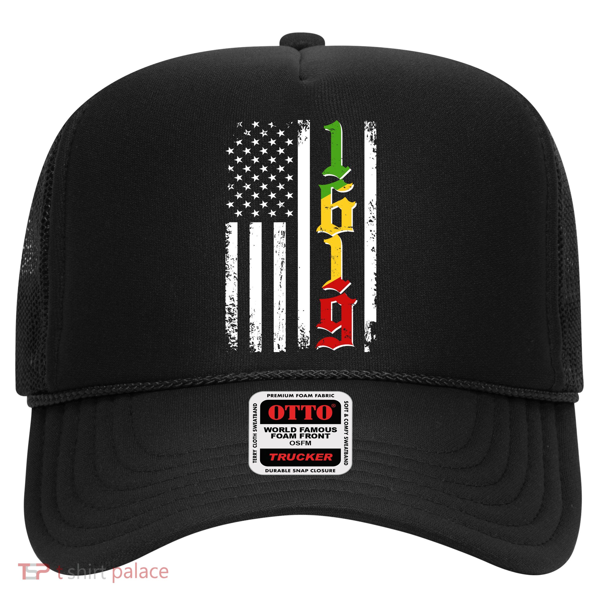 1619 US Flag African American Traditional Colors Trucker Hat