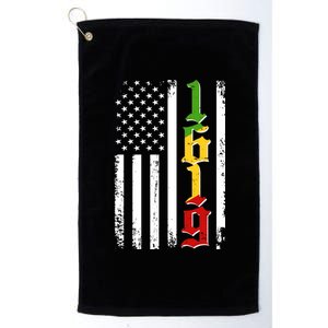 1619 US Flag African American Traditional Colors Platinum Collection Golf Towel