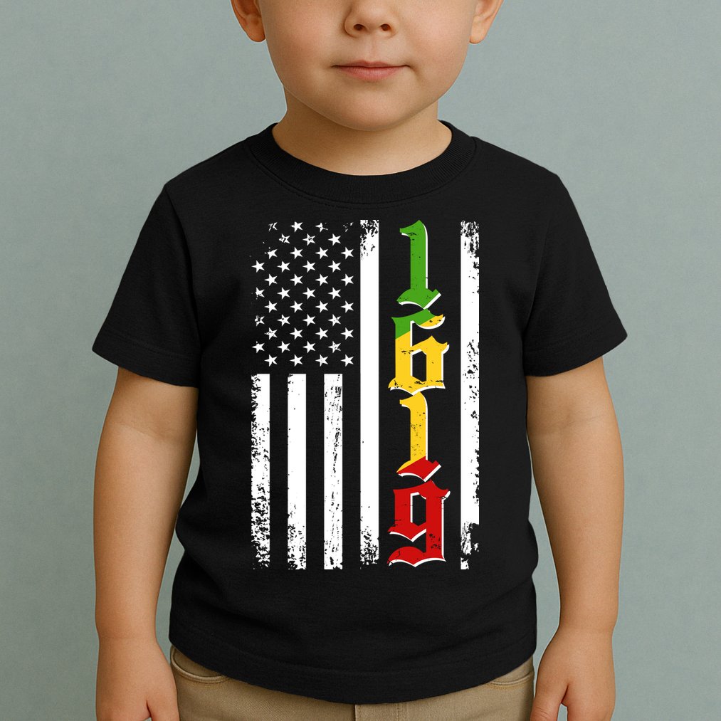 1619 US Flag African American Traditional Colors Toddler T-Shirt