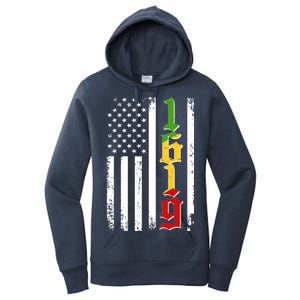 1619 US Flag African American Traditional Colors Women's Pullover Hoodie