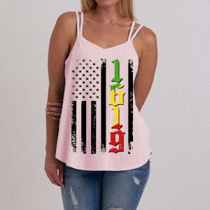 1619 US Flag African American Traditional Colors Women's Strappy Tank