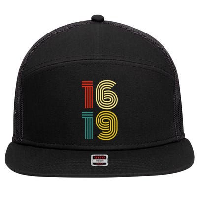 1619 Vintage Retro 7 Panel Mesh Trucker Snapback Hat