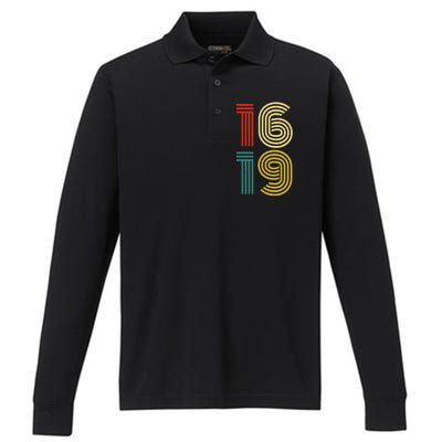 1619 Vintage Retro Performance Long Sleeve Polo