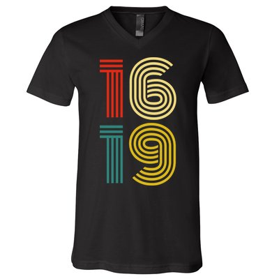 1619 Vintage Retro V-Neck T-Shirt