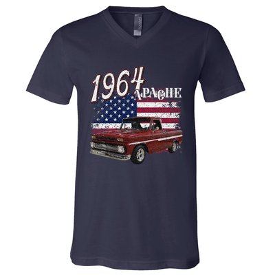 1964 64 Apache Stepside V-Neck T-Shirt