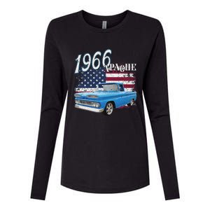 1966 66 Apache Stepside Womens Cotton Relaxed Long Sleeve T-Shirt