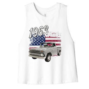 1963 63 Apache Stepside Women's Racerback Cropped Tank