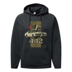 1969 69 Olds 442 Muscle Car Performance Fleece Hoodie