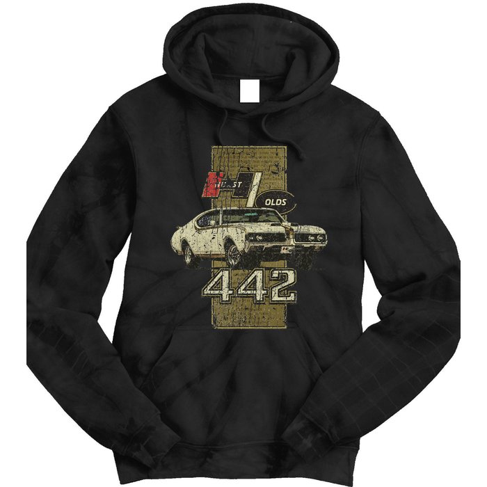 1969 69 Olds 442 Muscle Car Tie Dye Hoodie