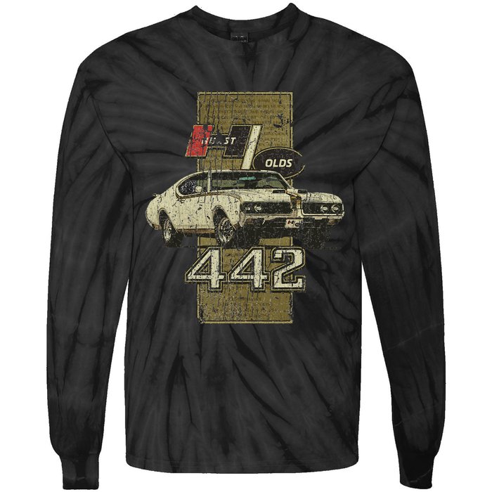 1969 69 Olds 442 Muscle Car Tie-Dye Long Sleeve Shirt