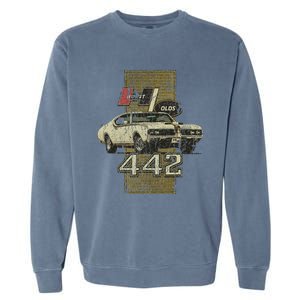 1969 69 Olds 442 Muscle Car Garment-Dyed Sweatshirt