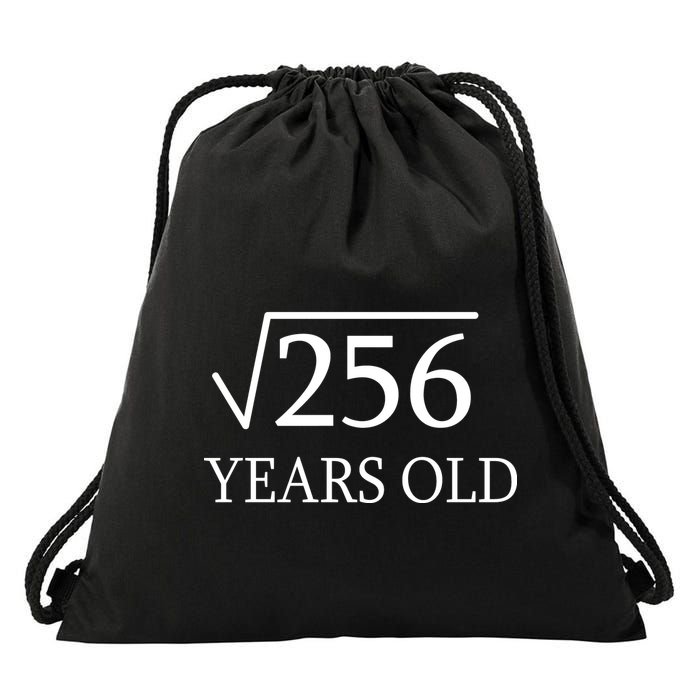 16th birthday Square Root of 256 Drawstring Bag
