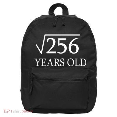16th birthday Square Root of 256 16 in Basic Backpack