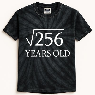 16th birthday Square Root of 256 Kids Tie-Dye T-Shirt