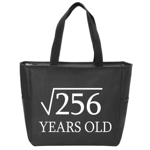 16th birthday Square Root of 256 Zip Tote Bag