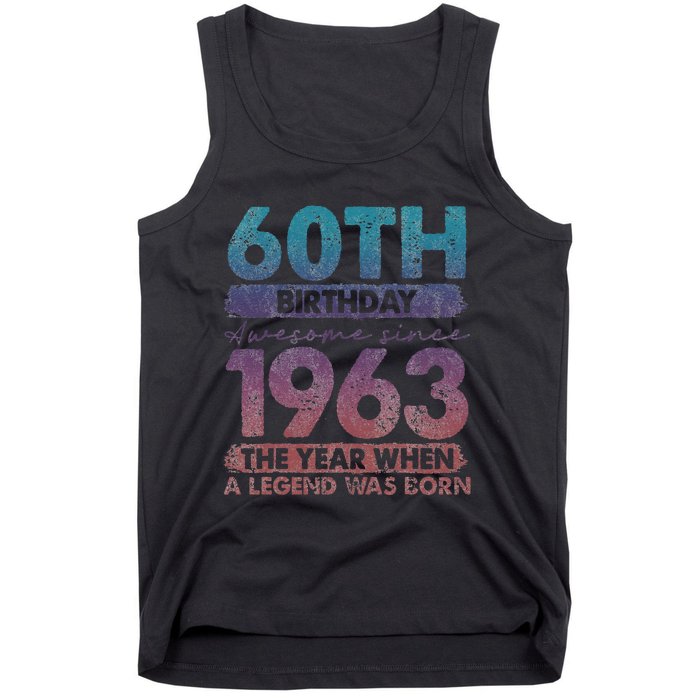 1963 60 Year Old Gifts Limited Edition 60th Vintage Birthday Tank Top