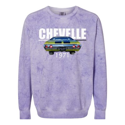 1971 71 Chevelle Malibu Ss Trending Muscle Green Car Colorblast Crewneck Sweatshirt