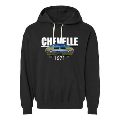 1971 71 Chevelle Malibu Ss Trending Muscle Green Car Garment-Dyed Fleece Hoodie