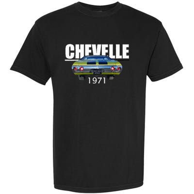 1971 71 Chevelle Malibu Ss Trending Muscle Green Car Garment-Dyed Heavyweight T-Shirt