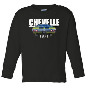 1971 71 Chevelle Malibu Ss Trending Muscle Green Car Toddler Long Sleeve Shirt