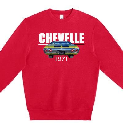 1971 71 Chevelle Malibu Ss Trending Muscle Green Car Premium Crewneck Sweatshirt