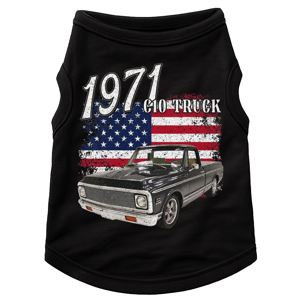 1971 71 C10 Truck Vintage 4th Of July American Flag Doggie Tank